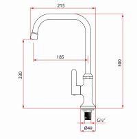 Rubine Alta Kitchen Tap 91344 L Sprout - Image 2