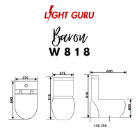 Baron W818 Toilet Bowl WC (S and P Trap) - Image 2