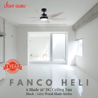 FANCO HELI Black/Grey Version DC Ceiling Fan (4 Years On Site Warranty) - Image 3