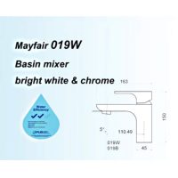 Mayfair 019W Basin Mixer Tap White & Chrome - Image 2
