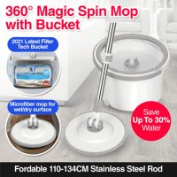 360° Magic Spin Mop with 2021 Latest Filter Tech Buckets
