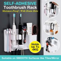 Self-Adhesive Bathroom Rack [Shaver/ Toothbrush / Electric Toothbrush holder with Hooks]