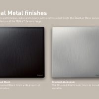 Brushed Aluminum and Black Mallia Senses Legrand