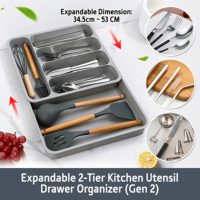 2 Tiers Cutlery+Utensils Kitchen Drawer Organizer – GEN2